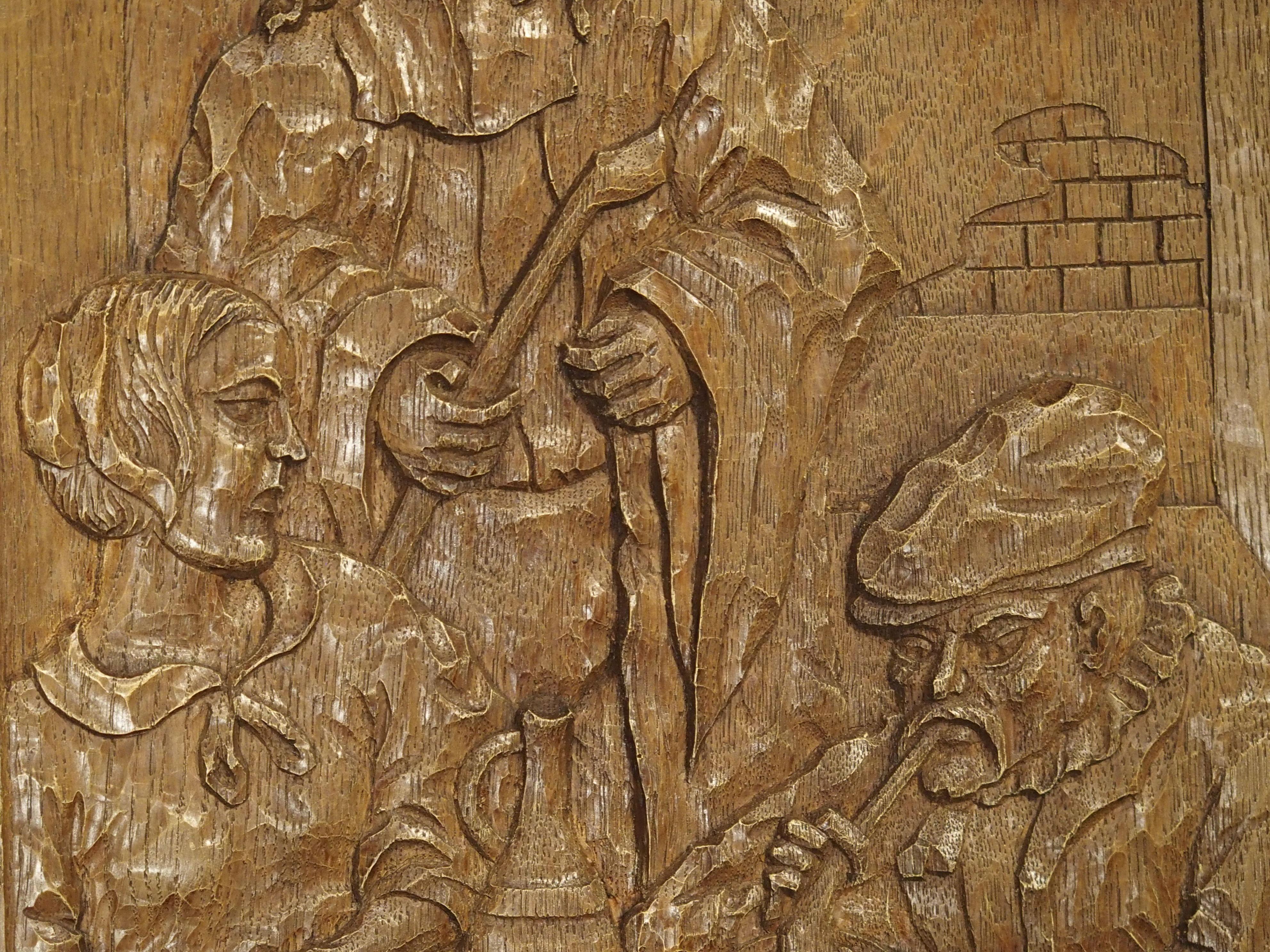 Set of Three Bas Relief Carved Belgian Panels, circa 1930 2