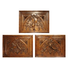 Set of Three Bas Relief Overdoor Panels from France, circa 1860