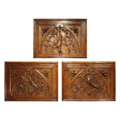 Set of Three Bas Relief Overdoor Panels from France, circa 1860