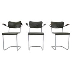 Set of Three Bauhaus Chrome Dining Chairs by Mauser, 1940s