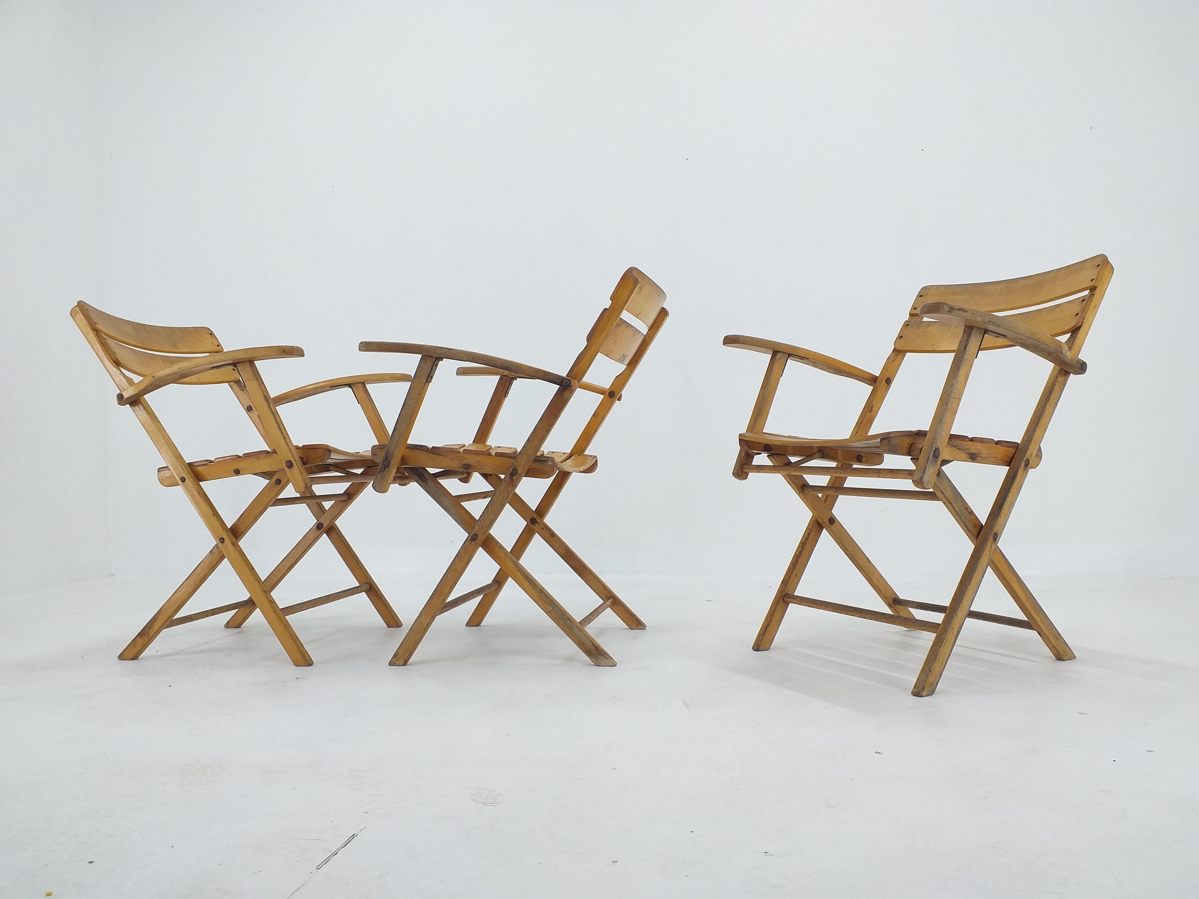 Ensemble de trois fauteuils pliants Bauhaus Naether, Allemagne, années 1930 en vente 3