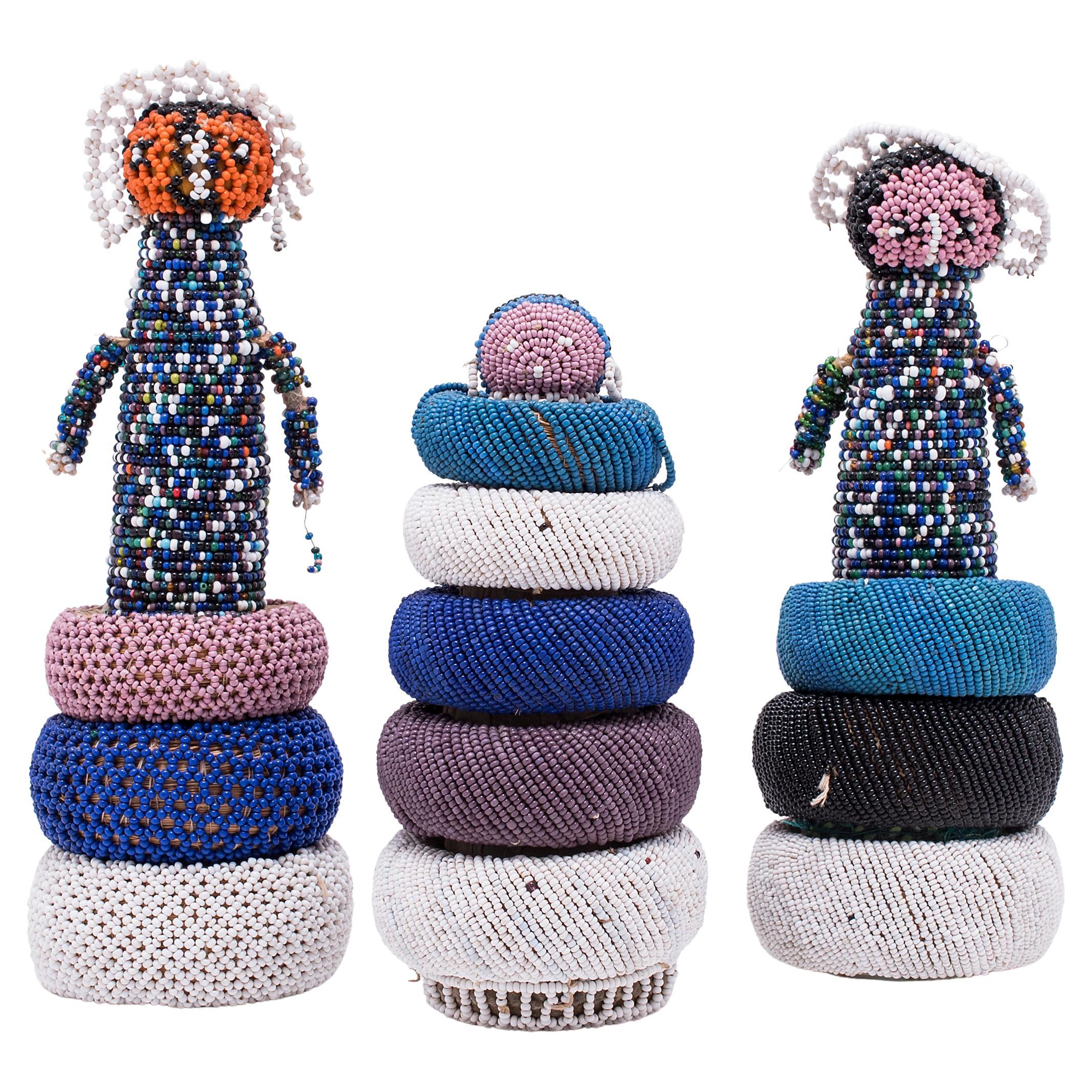 Set of Three Beaded Ndebele Fertility Dolls