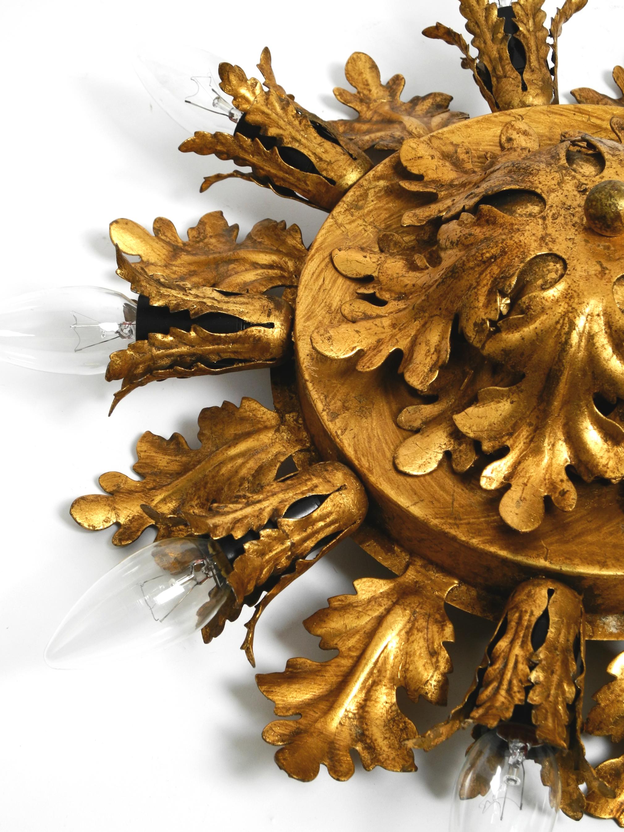 Set of three beautiful 60s Italian ceiling or wall lamps by Banci Firenze Italy For Sale 8