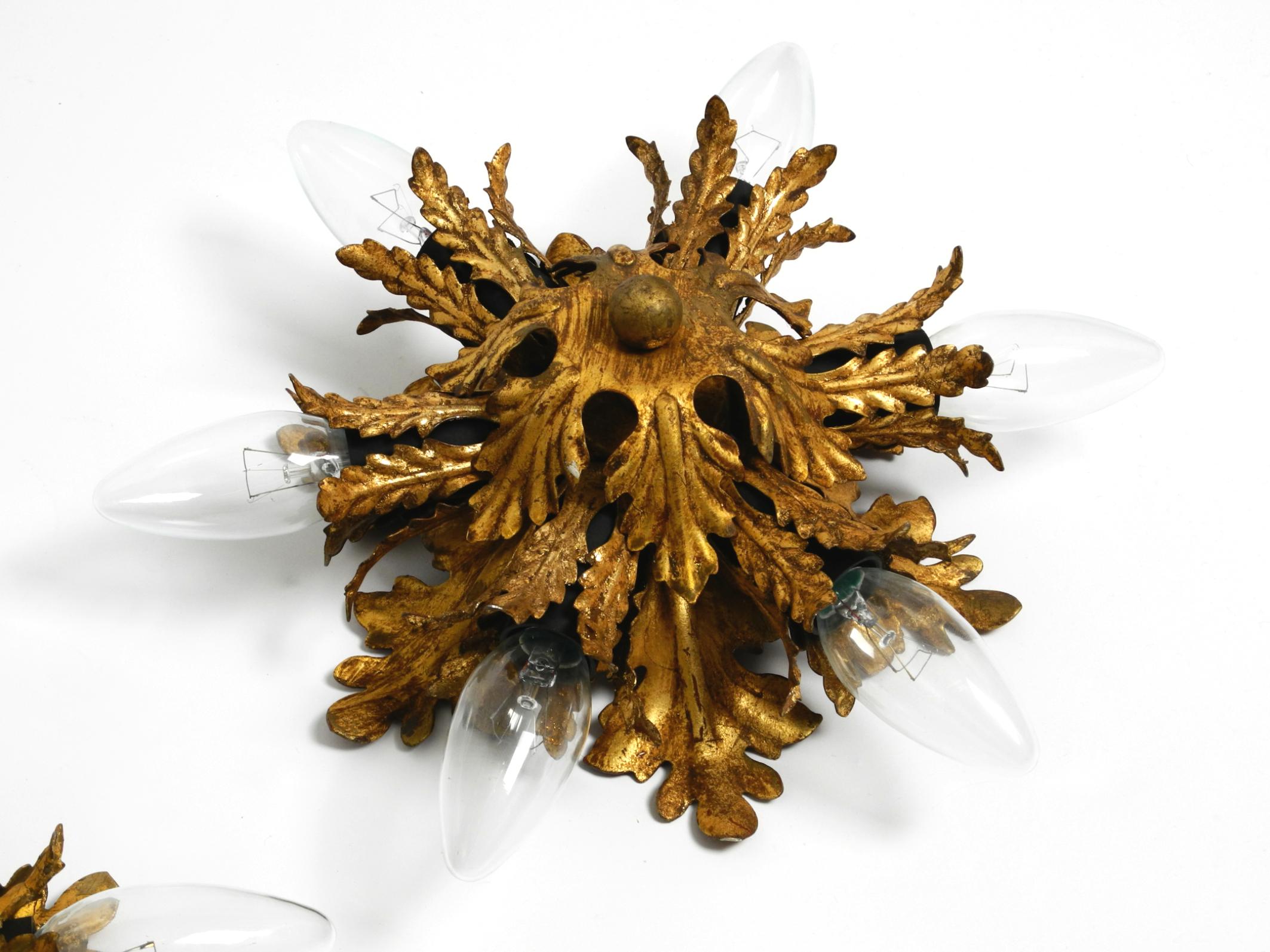 Set of three beautiful 60s Italian ceiling or wall lamps by Banci Firenze Italy For Sale 11