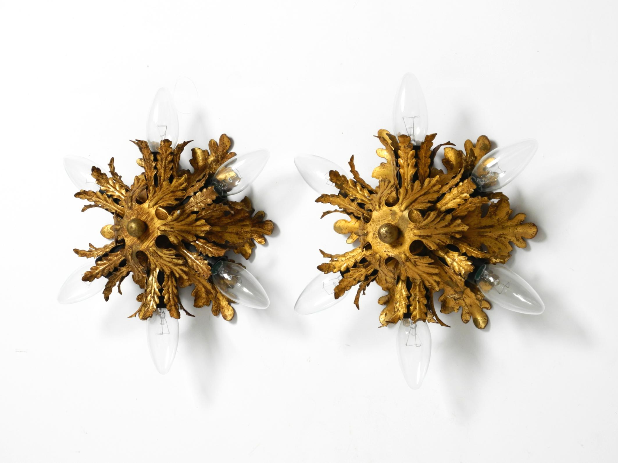 Set of three beautiful 60s Italian ceiling or wall lamps by Banci Firenze Italy For Sale 13