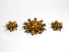 Set of three beautiful 60s Italian ceiling or wall lamps by Banci Firenze Italy