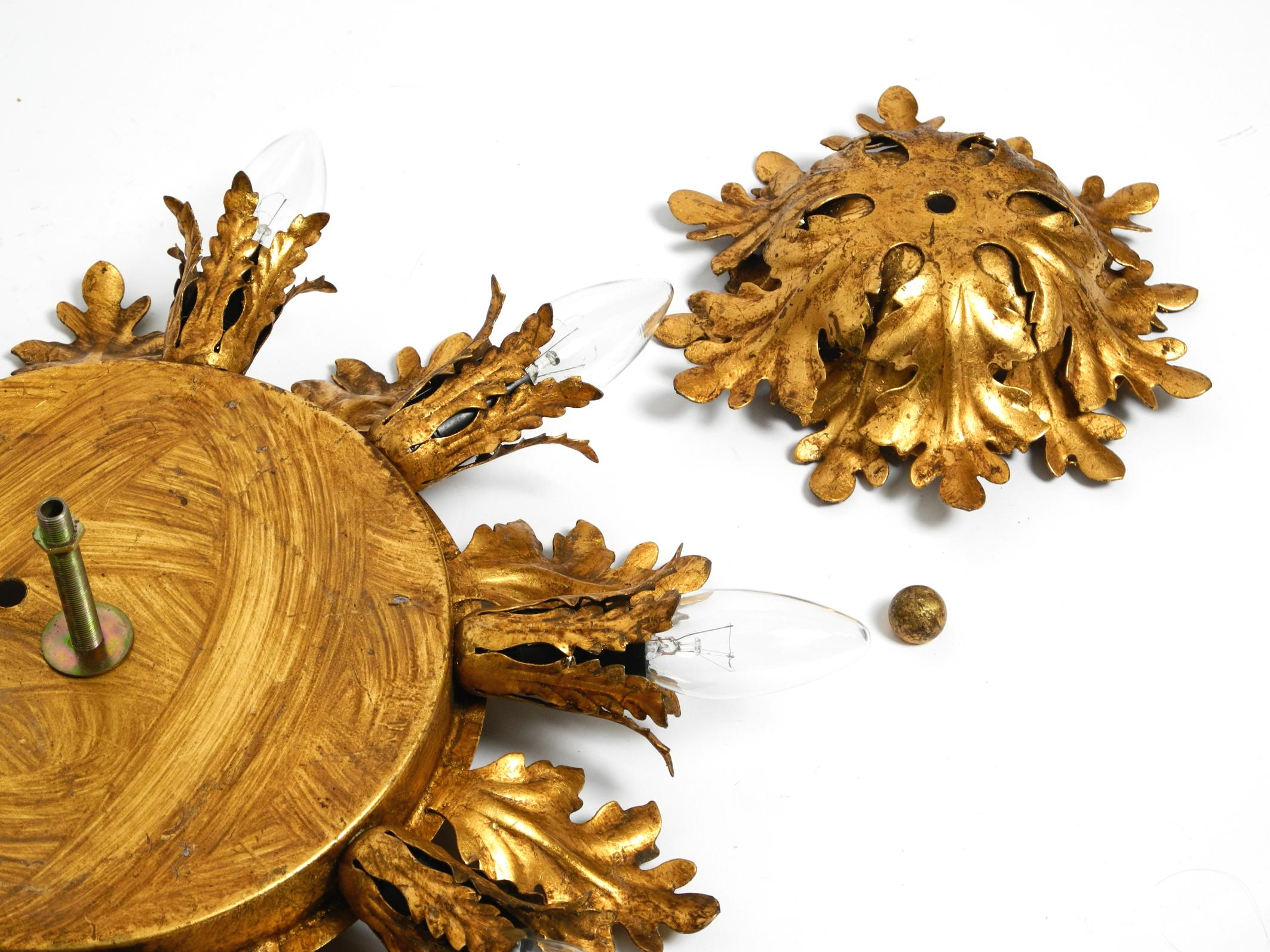 Set of three beautiful 60s Italian ceiling or wall lamps by Banci Firenze Italy For Sale 14
