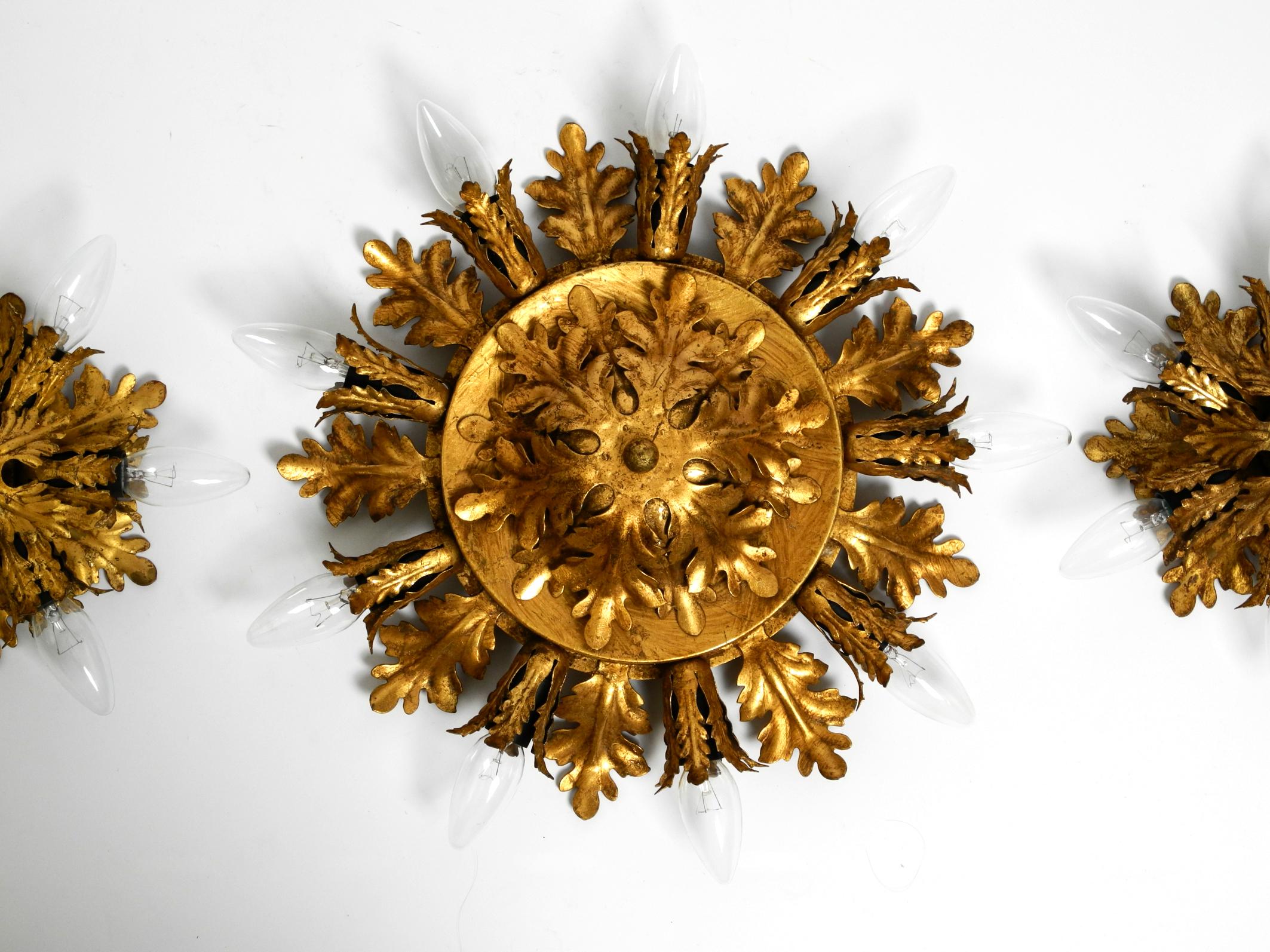 Set of three beautiful 60s Italian ceiling or wall lamps by Banci Firenze Italy In Good Condition For Sale In München, DE