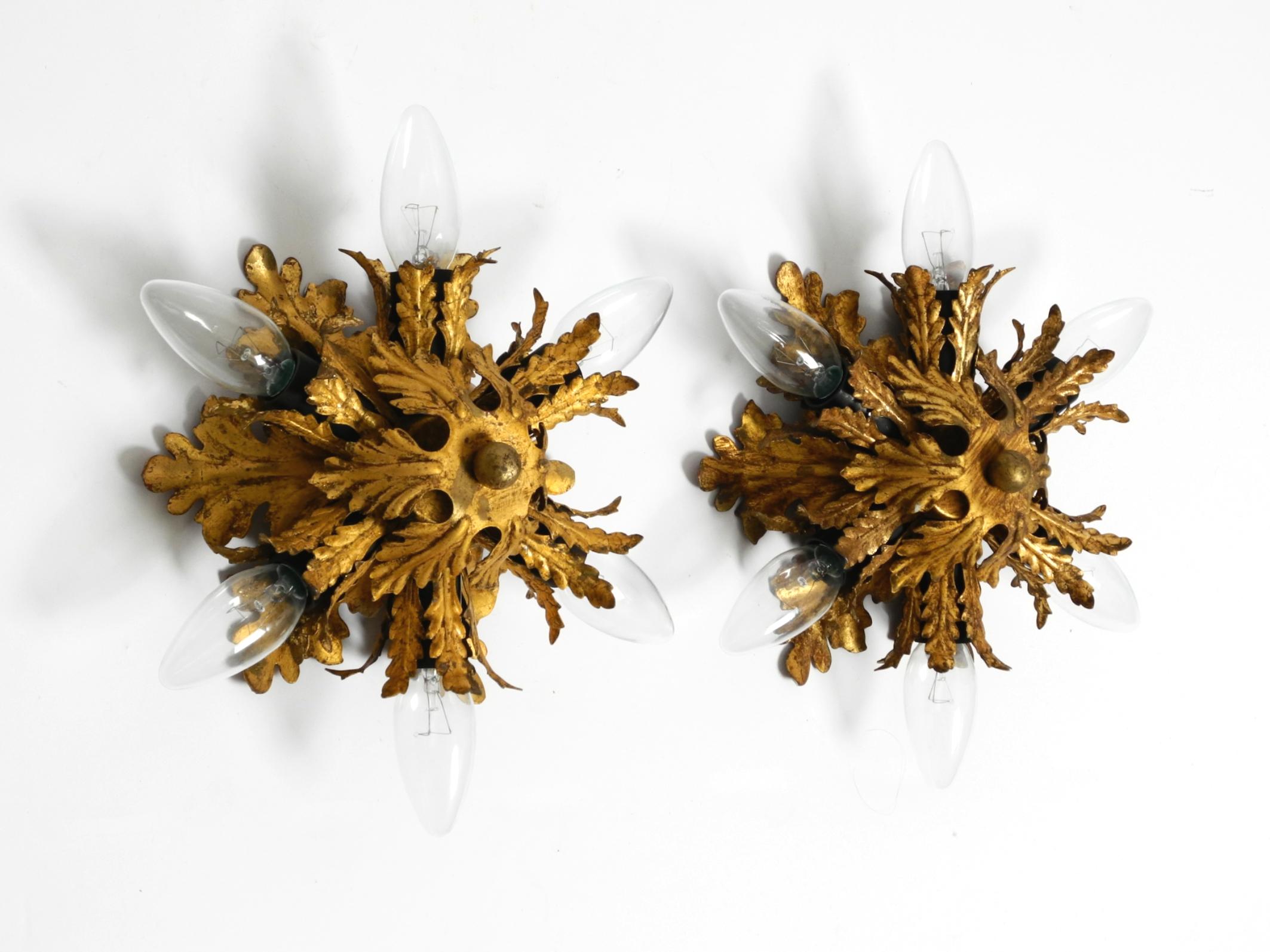 Set of three beautiful 60s Italian ceiling or wall lamps by Banci Firenze Italy For Sale 1