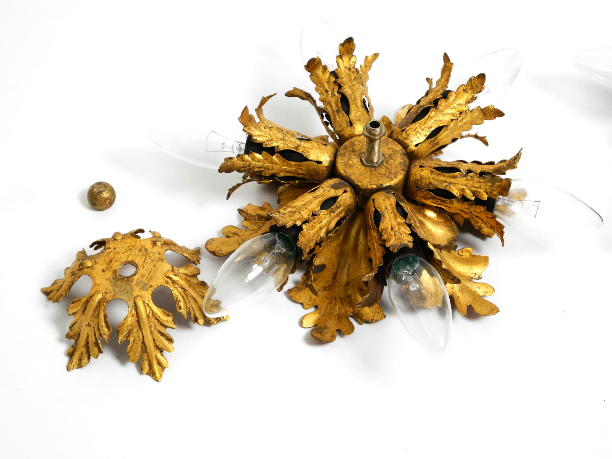 Set of three beautiful 60s Italian ceiling or wall lamps by Banci Firenze Italy For Sale 3