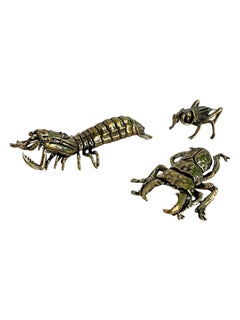Set of three Beetle Bug Miniature Figurines, Vintage German 1960s