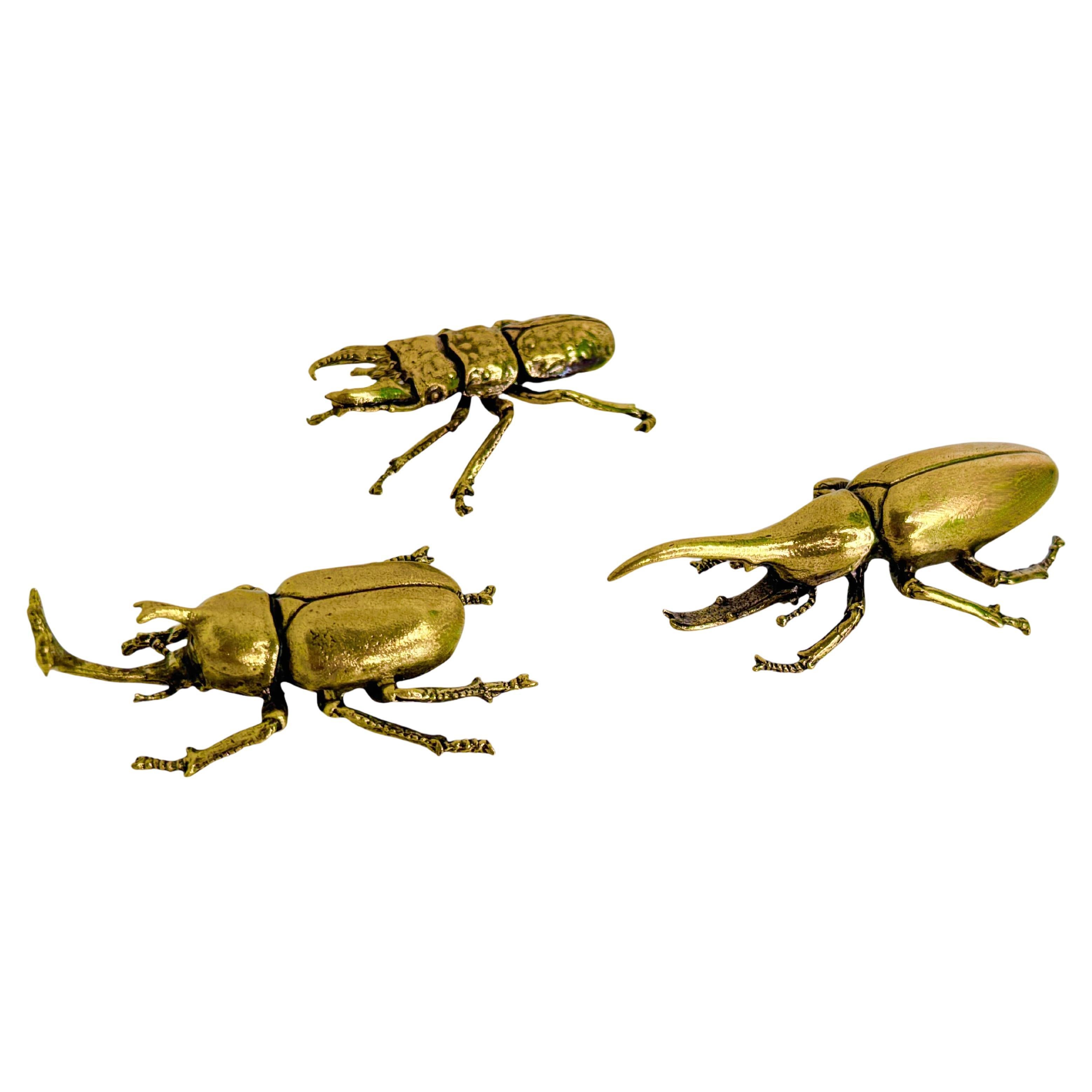 Set di tre miniature di insetti scarabeo, vintage anni '60, Germania in vendita