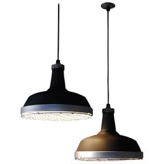Vintage Benjamin Black Industrial Pendants with Cage