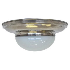 Set of three big Chrome Bauhaus Ceiling or wall Lamps/Flushmounts, 1930s