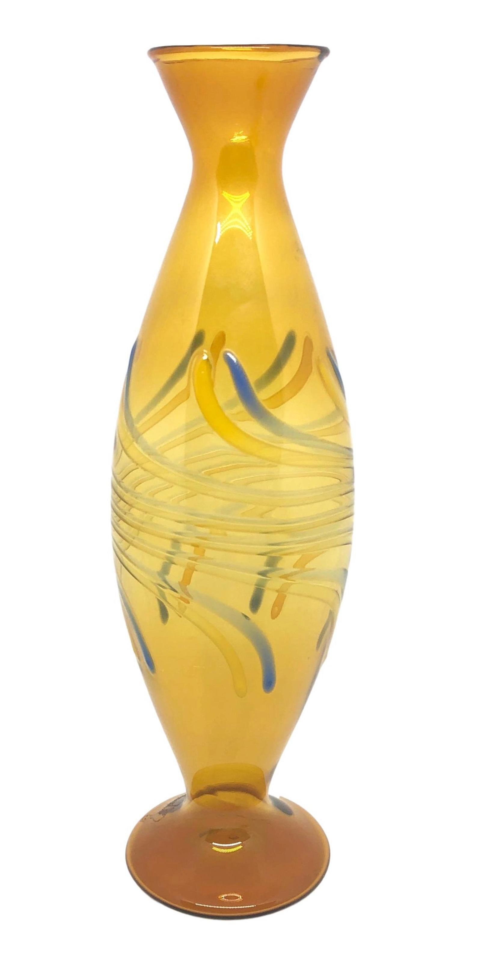 Set of Three Bimini Style Art Glass Vases, Mid-20th Century In Good Condition In Nuernberg, DE