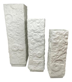 Set of Three Bisque Fossil Ammonite Vases by Kaiser Porcelain, Germany, 1970s