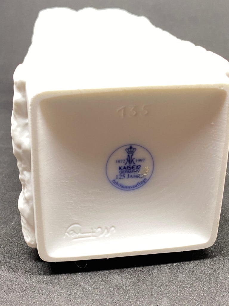 Set of Three Bisque Fossil Ammonite Vases by Kaiser Porcelain, Germany, 1970s For Sale at