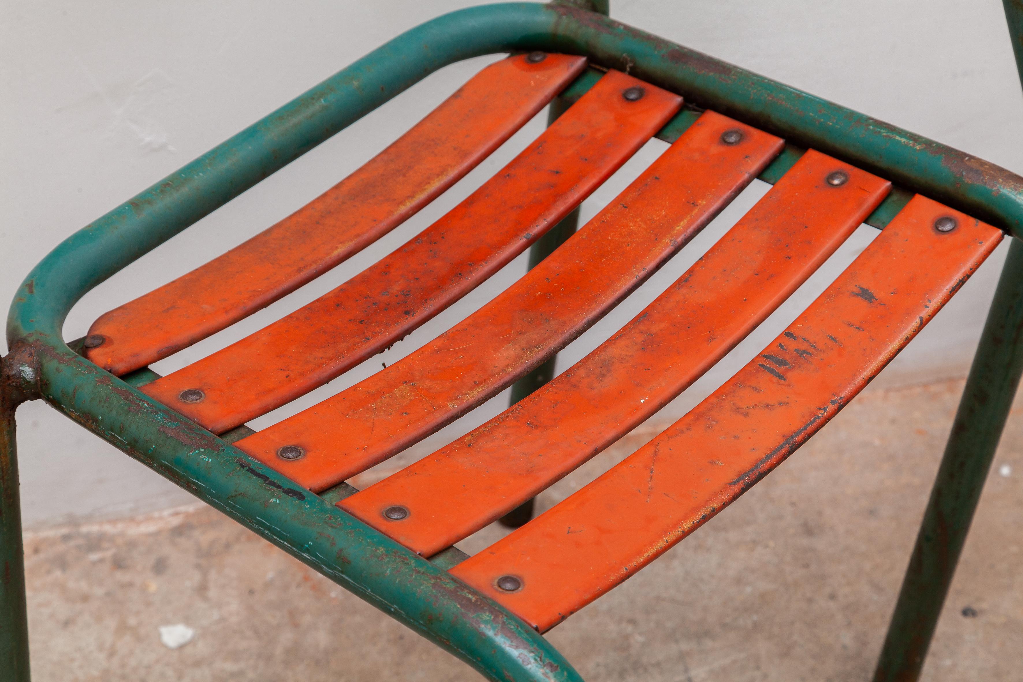 Mid-20th Century Set of Three Bistro Outdoor Chairs, France, 1930s