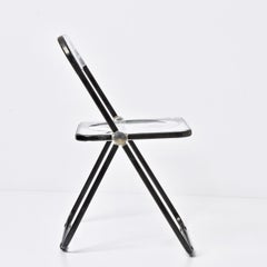 Set of Three Black and Transparent Plia Chairs Giancarlo Piretti for Castelli