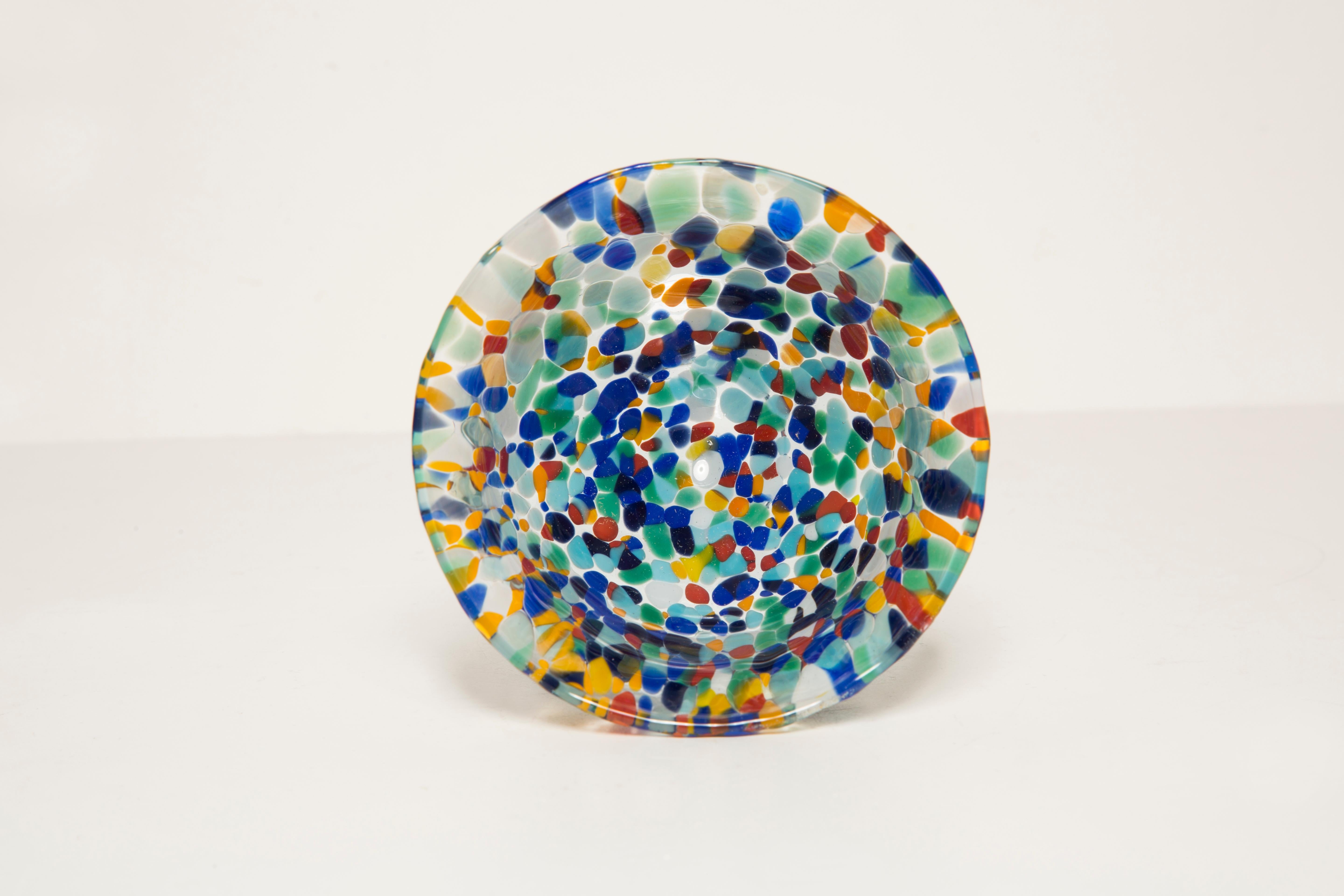 Contemporary Set of Three Blue Murano Glasses, Ice Cream Cups, Italy, Europe, 2000s For Sale