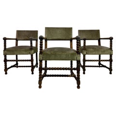 Set of Three Bobbin Turned Armchairs