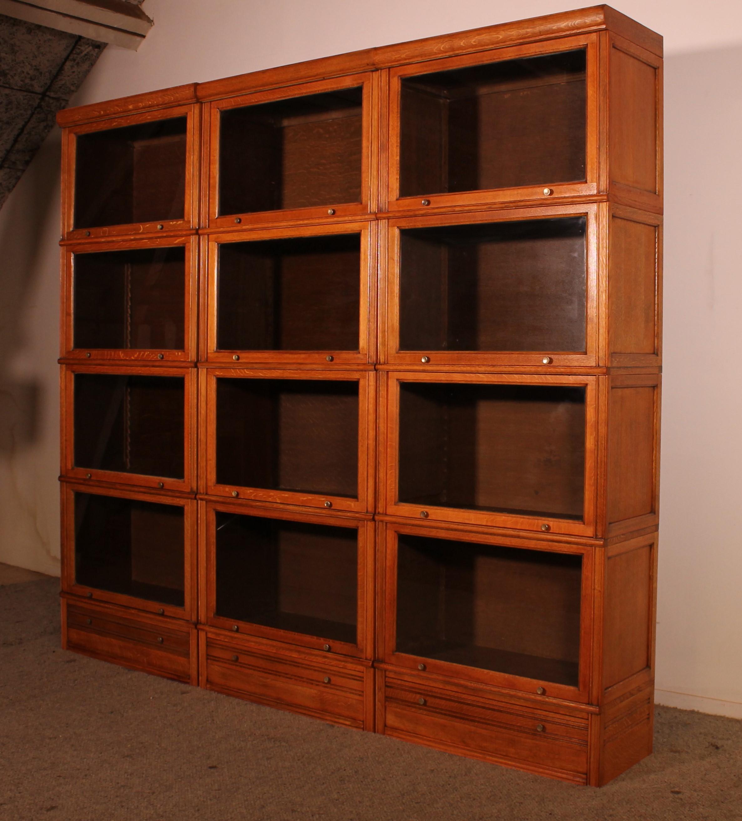 20th Century Set Of Three Bookcases Called Stacking Bookcase In Light Oak