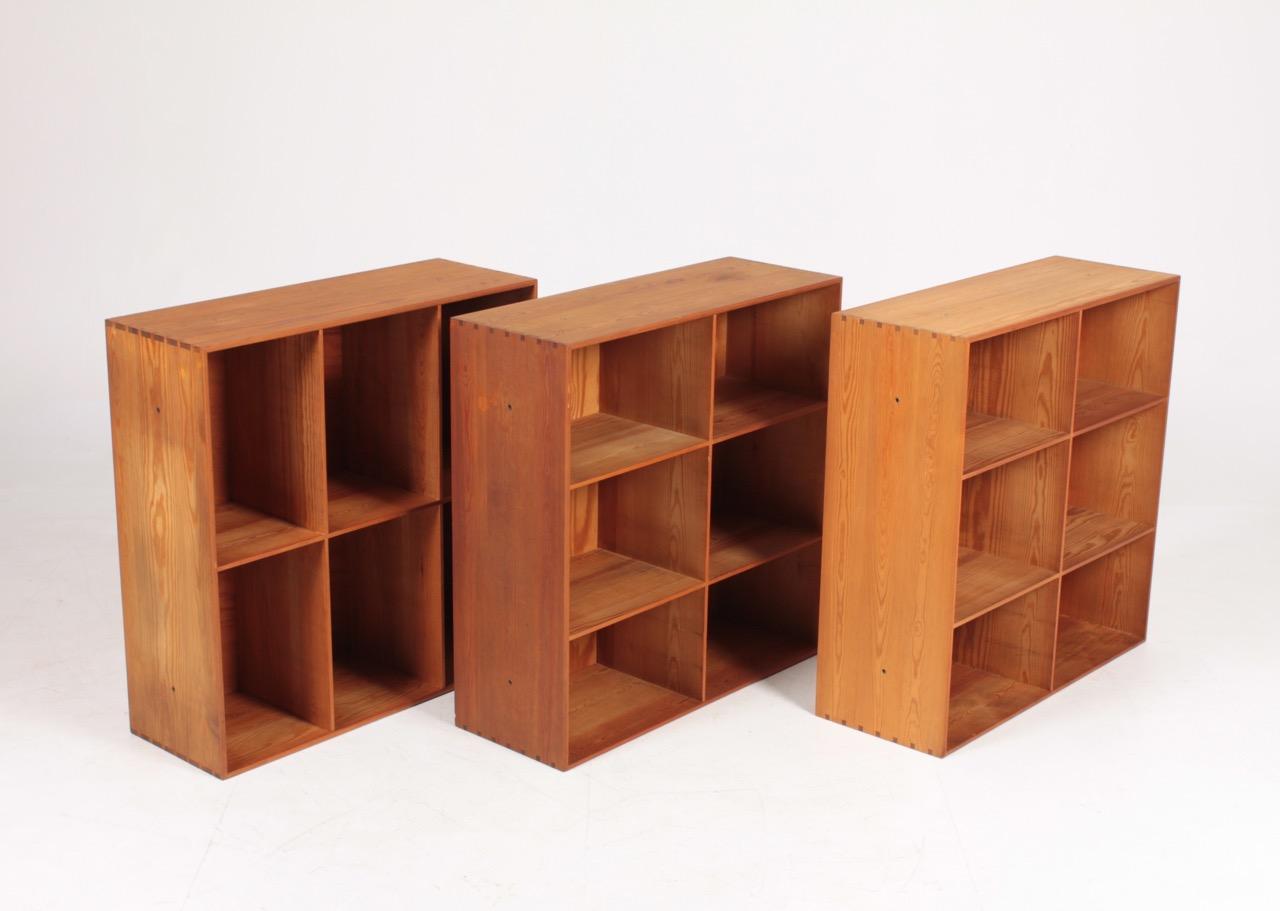 Set of Three Bookcases in Pine by Mogens Koch, Danish Design, Midcentury 1950s 4