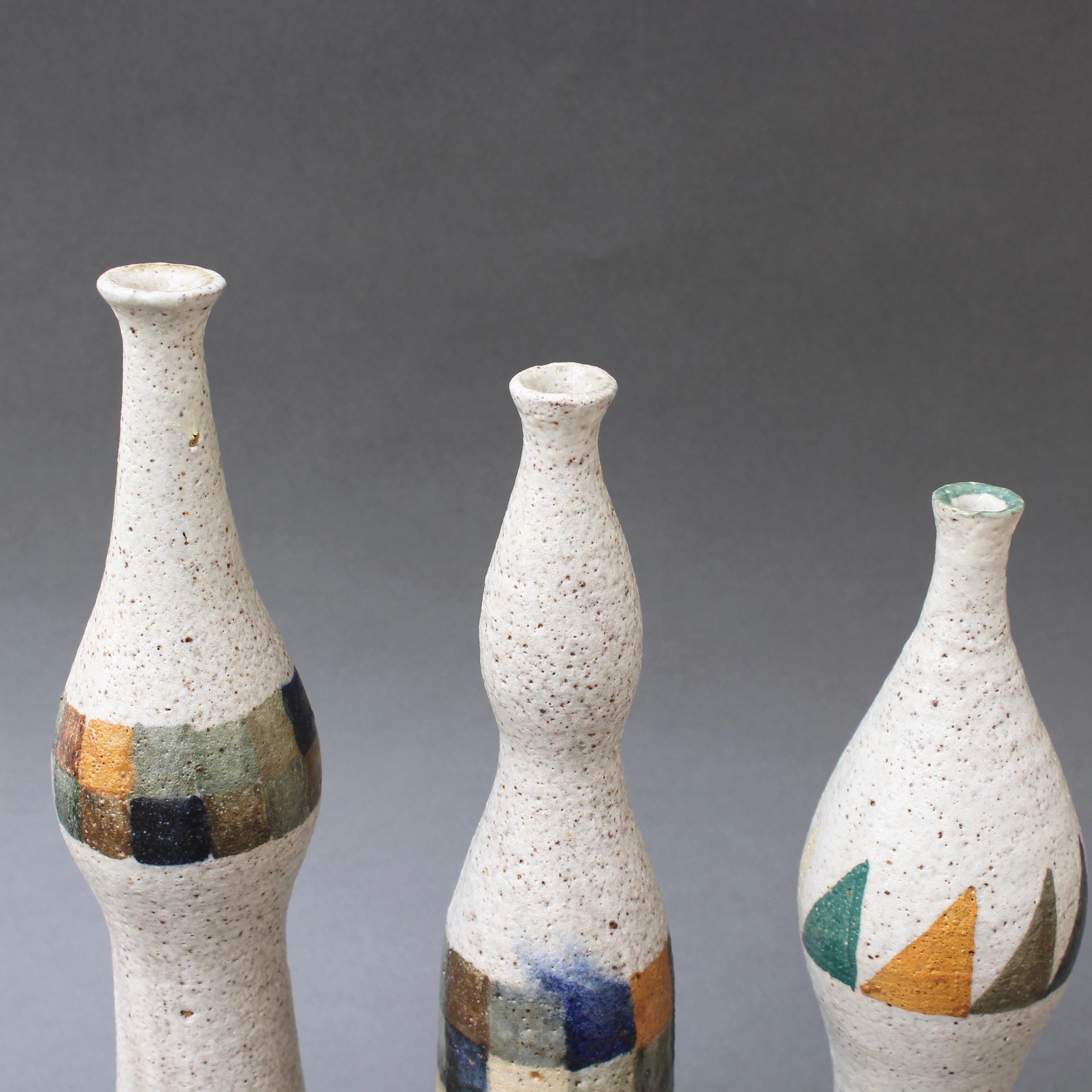 Set of Three Bottle-Shaped Vases by Bruno Gambone, circa 1990s For Sale 1