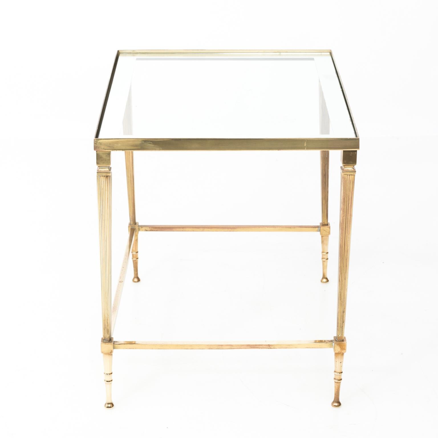 Set of Three Brass and Glass Nesting Tables 5