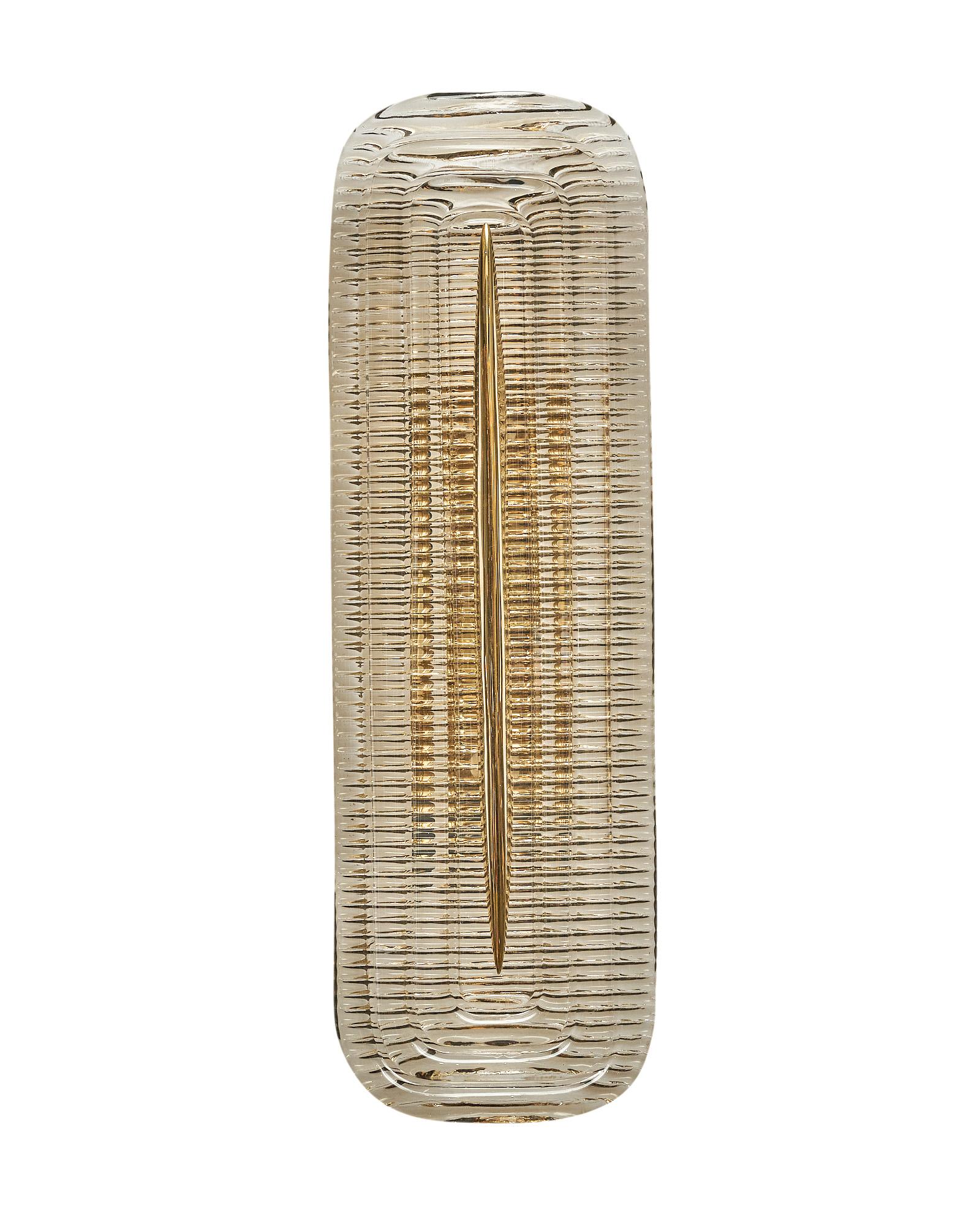 Ensemble de trois appliques en laiton et verre de Murano en vente 2