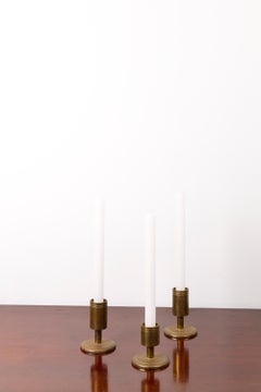 Set of three brass candle holders by Dantorp, Denmark, 1960's