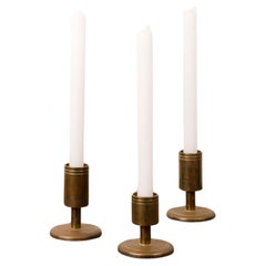 Set of three brass candle holders by Dantorp, Denmark, 1960's