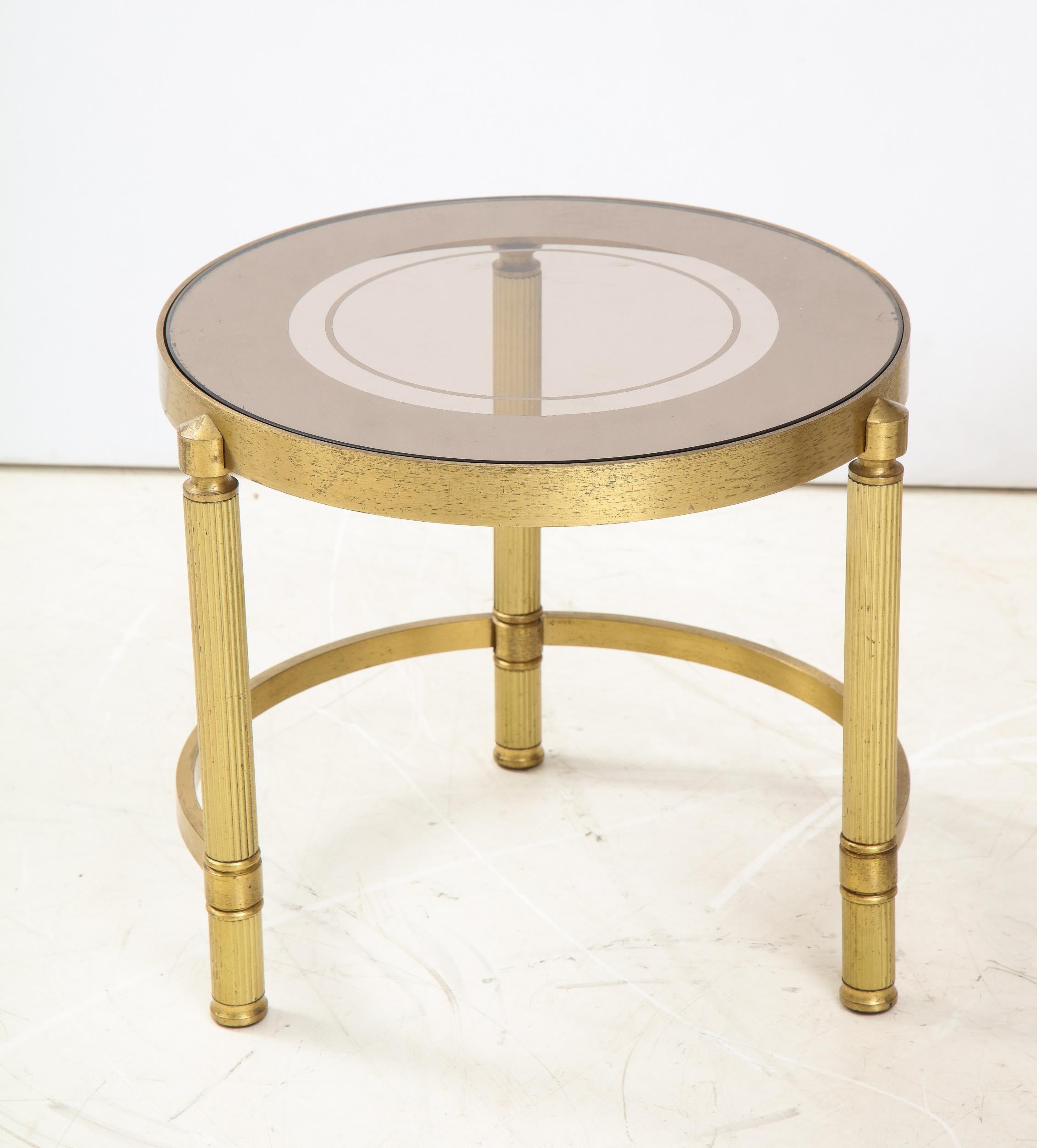Set of Three Brass Nesting Cocktail Tables 7
