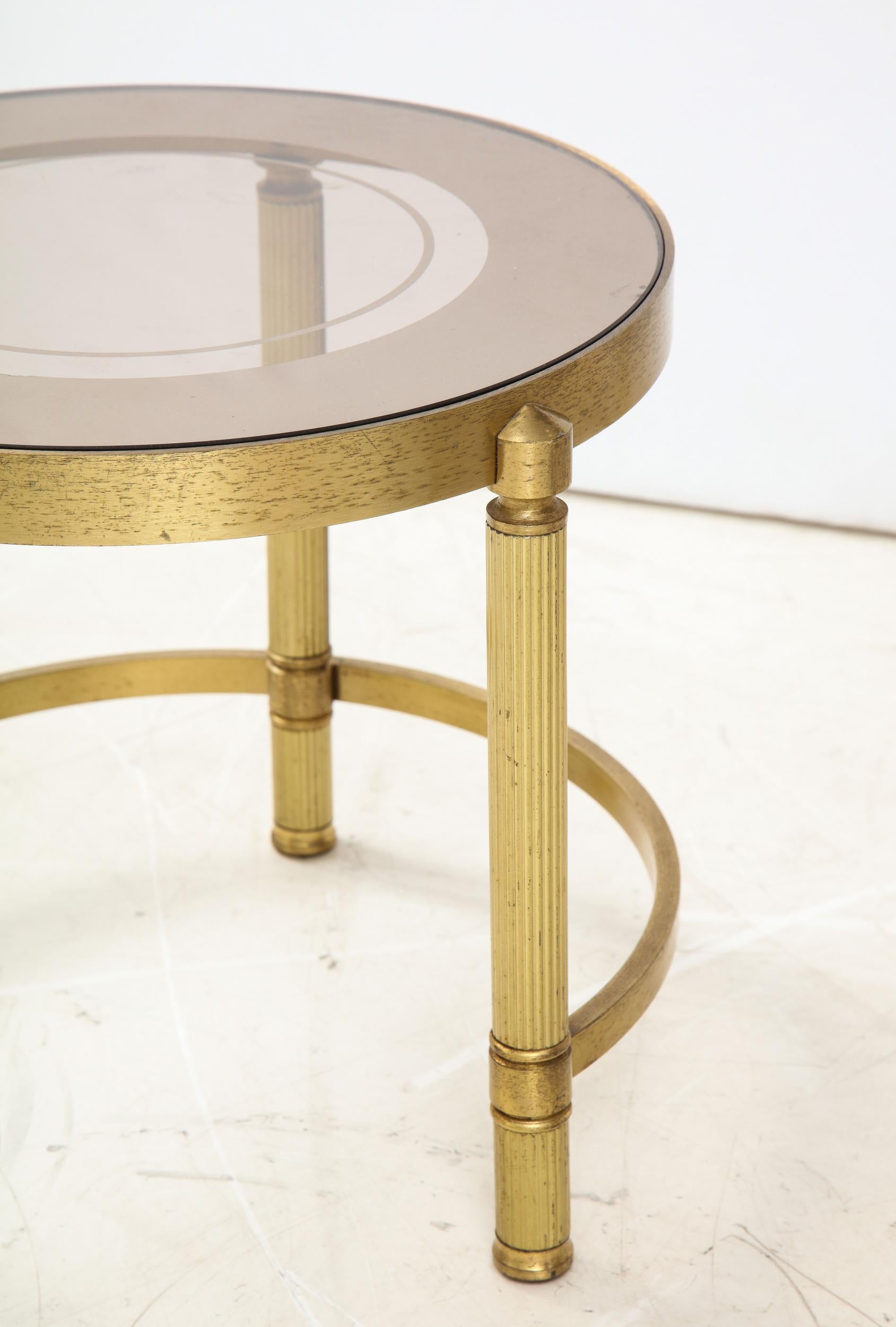 Set of Three Brass Nesting Cocktail Tables 9