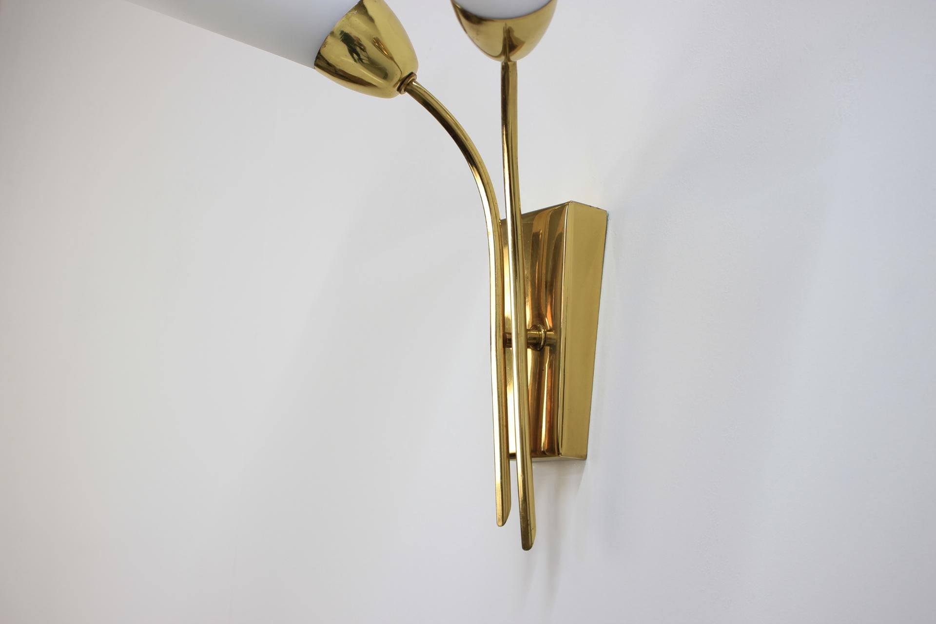 Set of Three Brass Wall Lamps, 1970s 1
