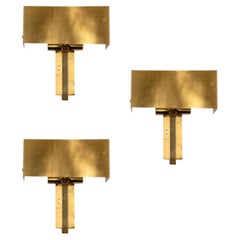 Set of Three Brass Wall Lights by WKR