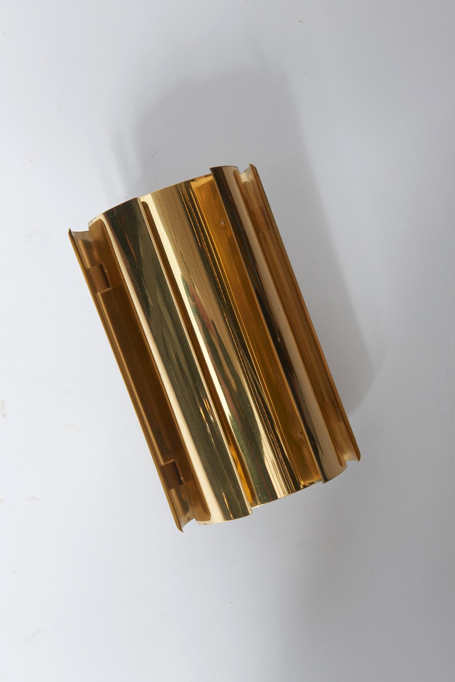 Swedish Set of Three Brass Wall Sconces by Falkenbergs Belysning