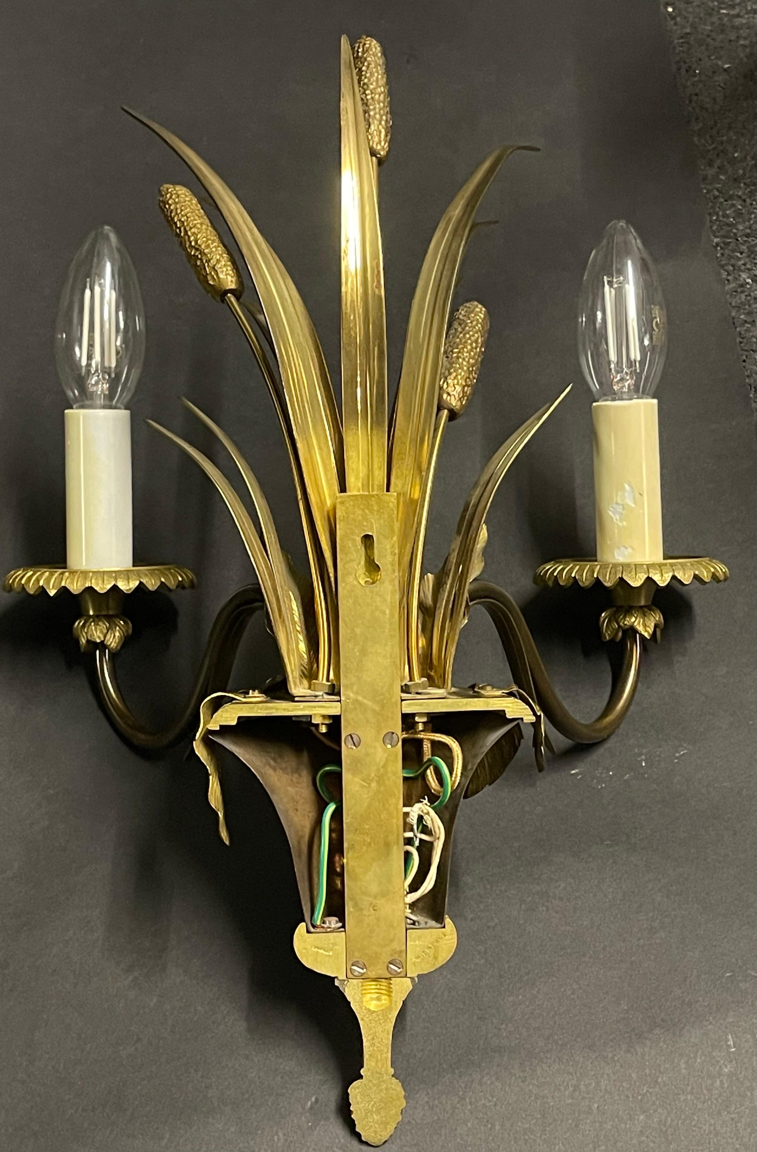 French Bronze Chandelier and Sconces by Maison Charles, France, 1970s For Sale 12