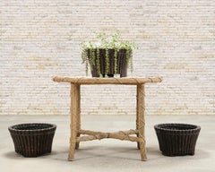 Set of Three Bronzed Faux-Bamboo Jardinières or Planters