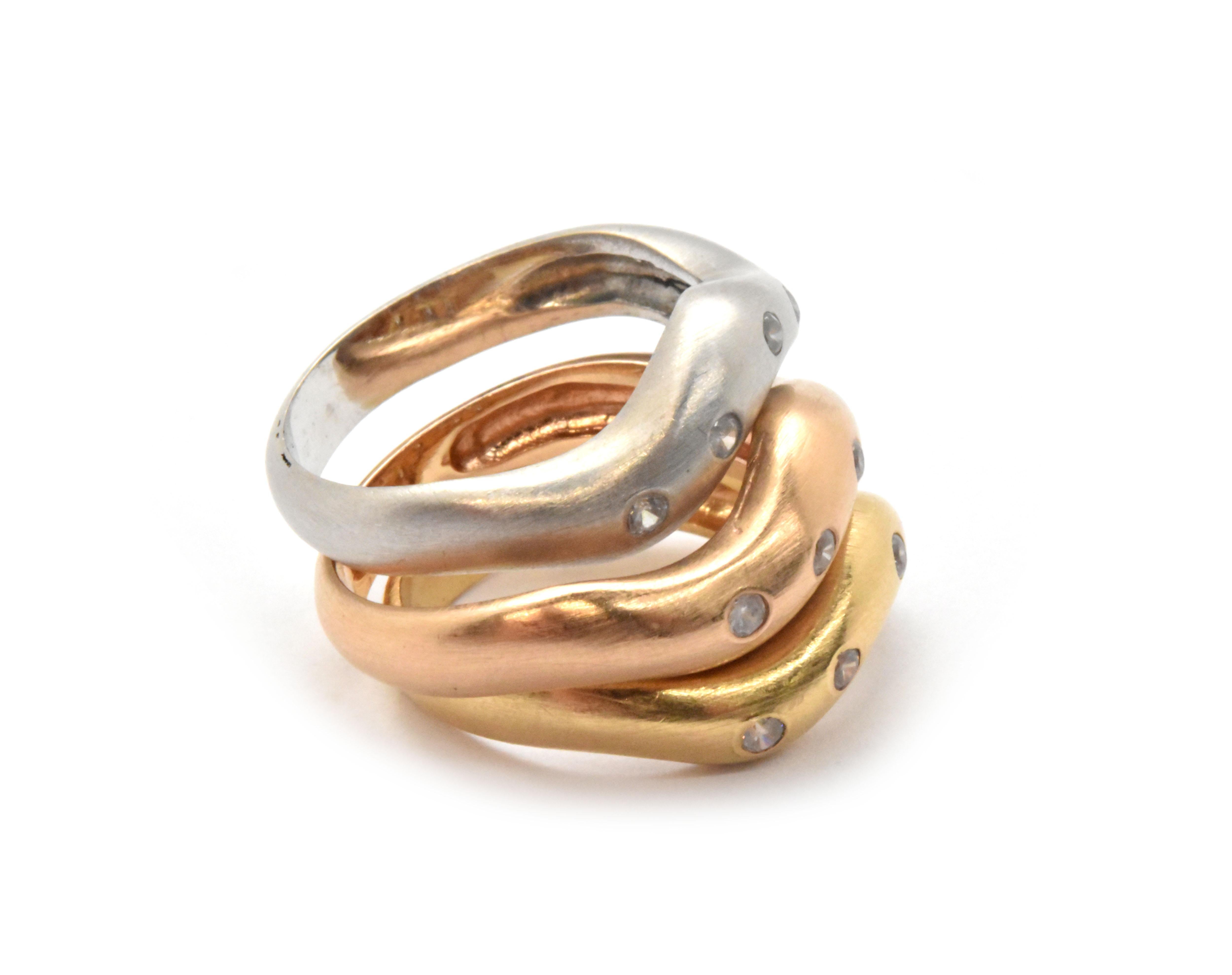 tri color stackable rings