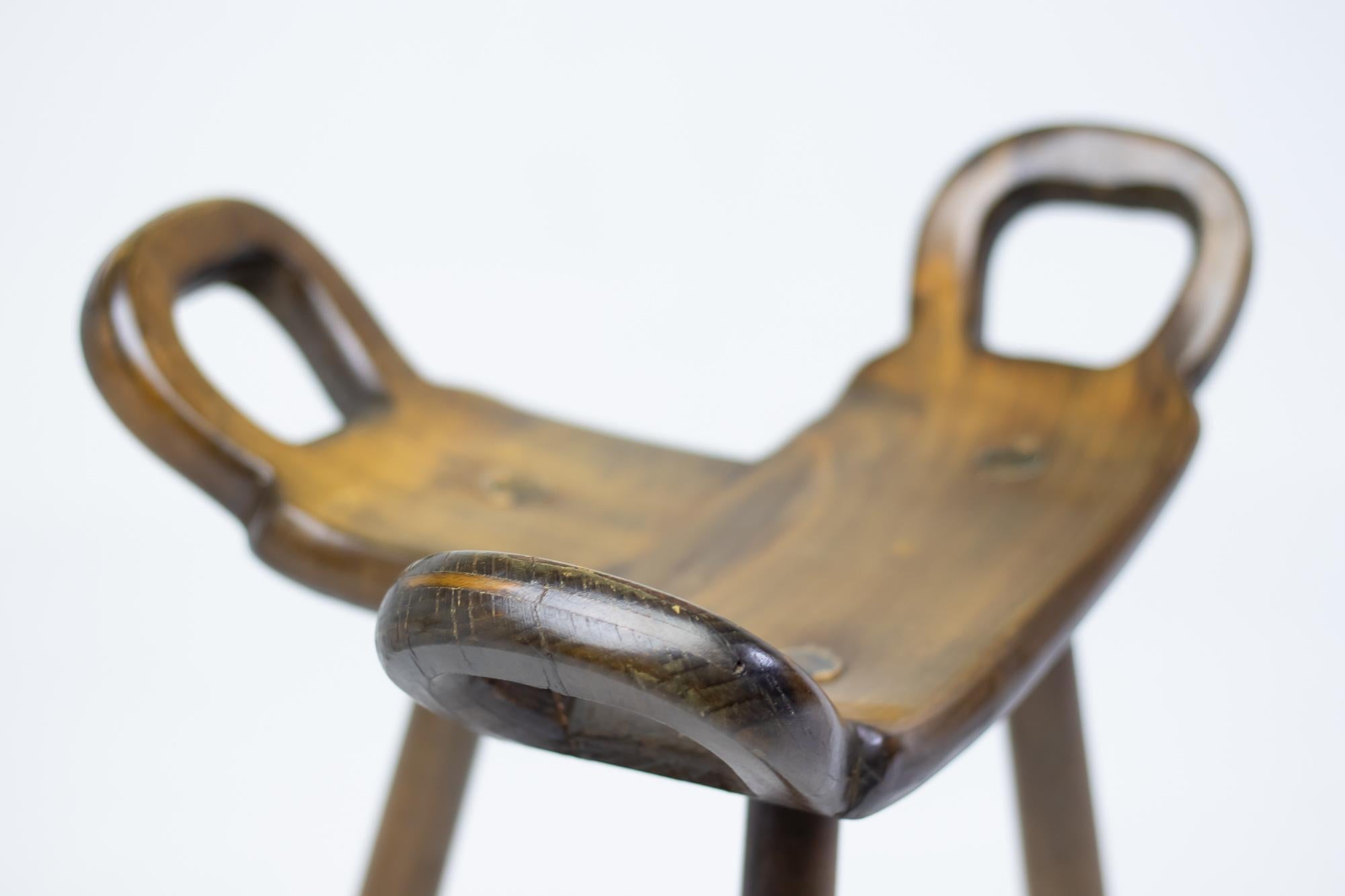 Spanish Set of Three Brutalist Bar Stools