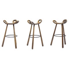 Set of Three Brutalist Bar Stools