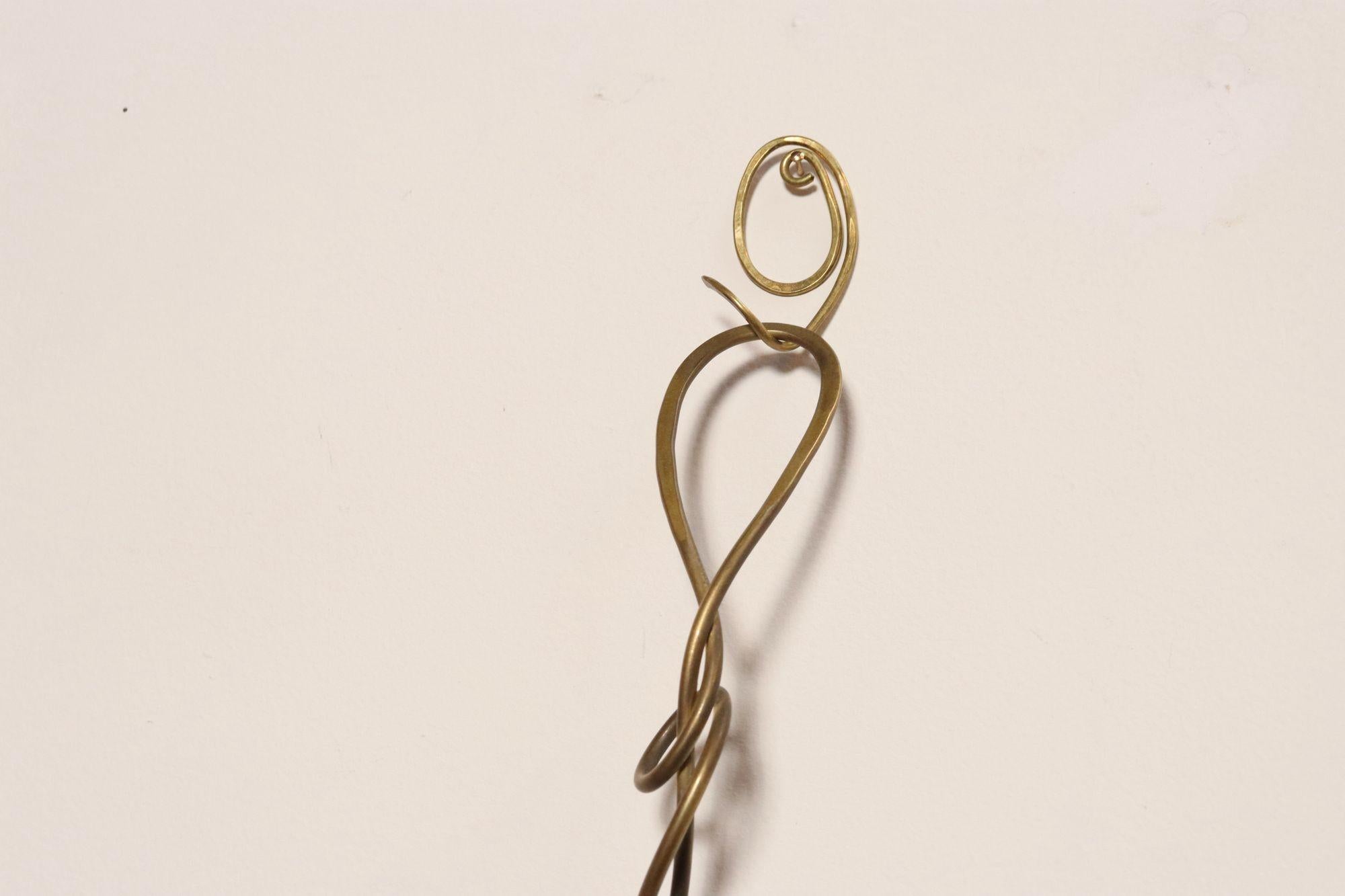 Set of Three Brutalist Brass Decorative Serving Pieces - Ladle, Spoon, and Fork For Sale 12