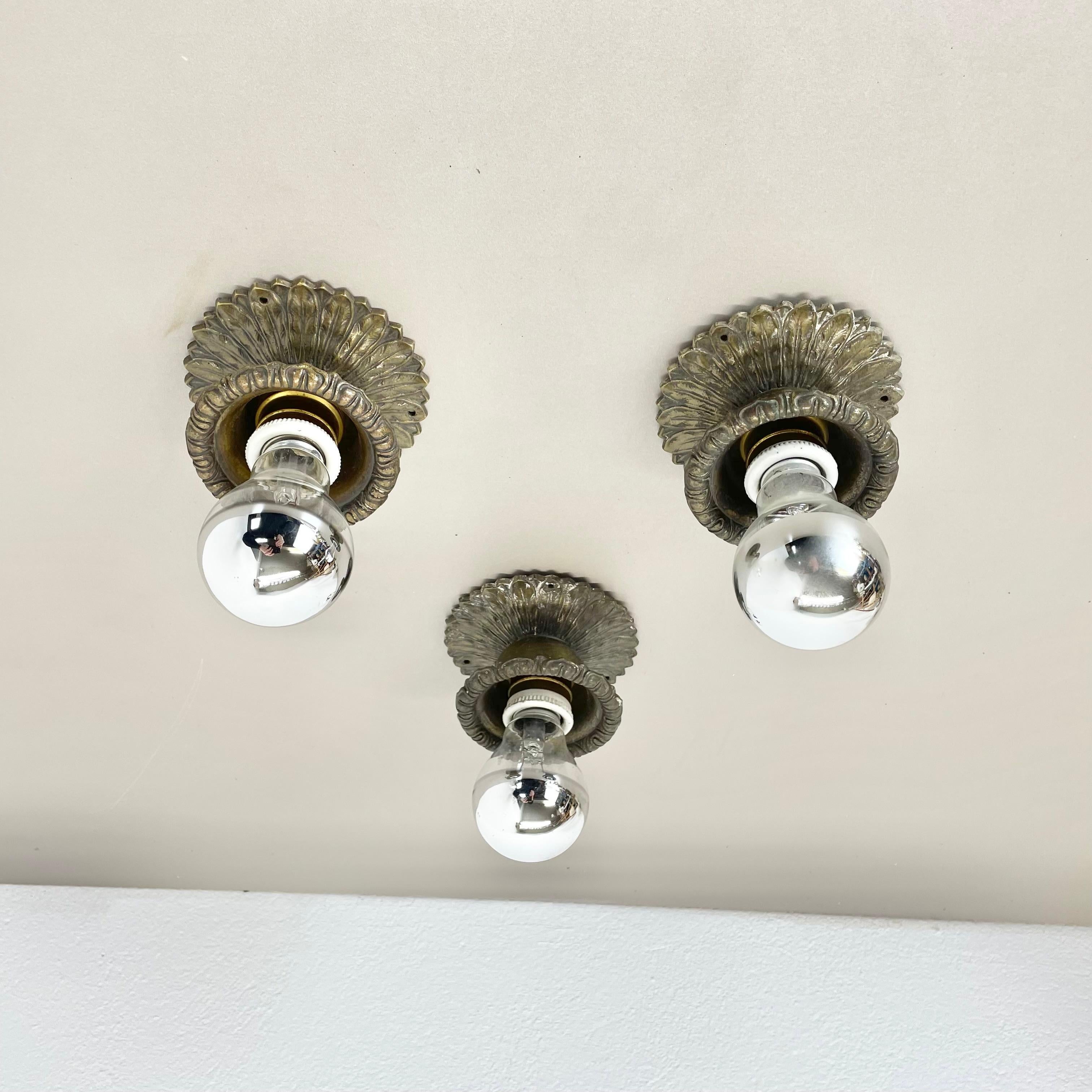 Mid-Century Modern Set of Three Brutalist BRONZE 