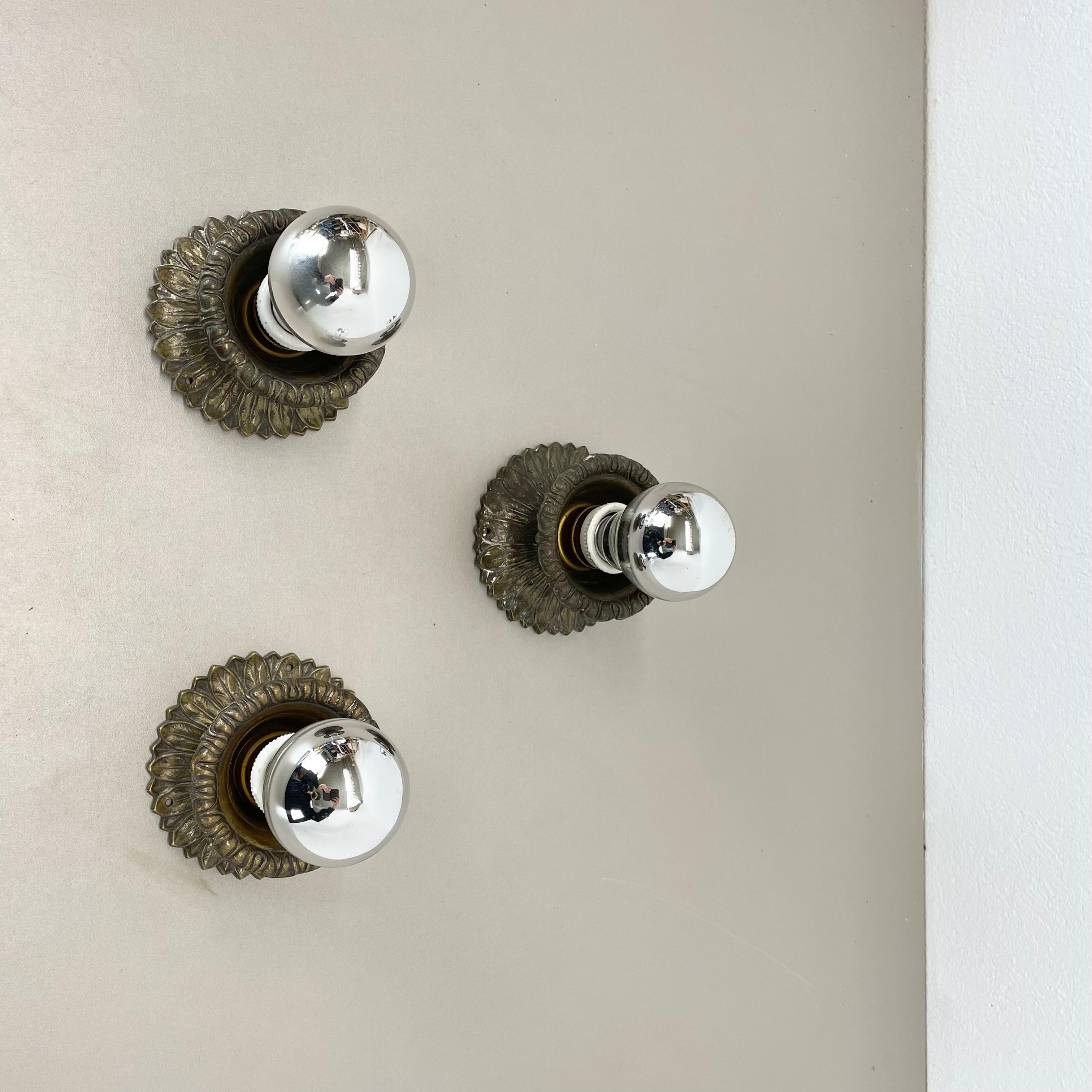 French Set of Three Brutalist BRONZE 