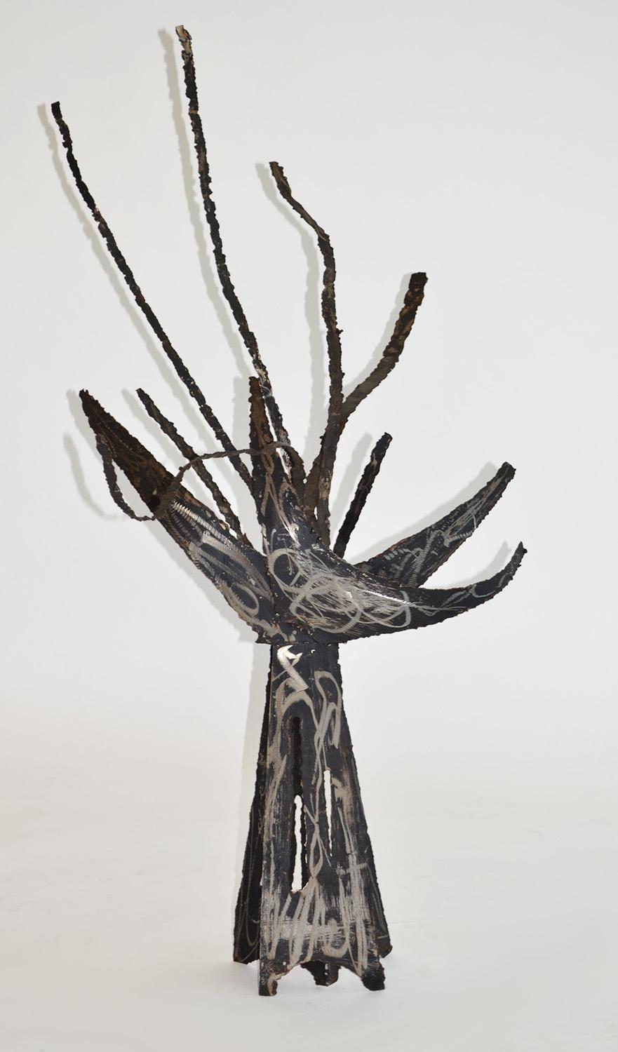 Set of Three Brutalist Metal Tree Sculptures like Jeré, Paul Evans, 1960's, USA For Sale 4