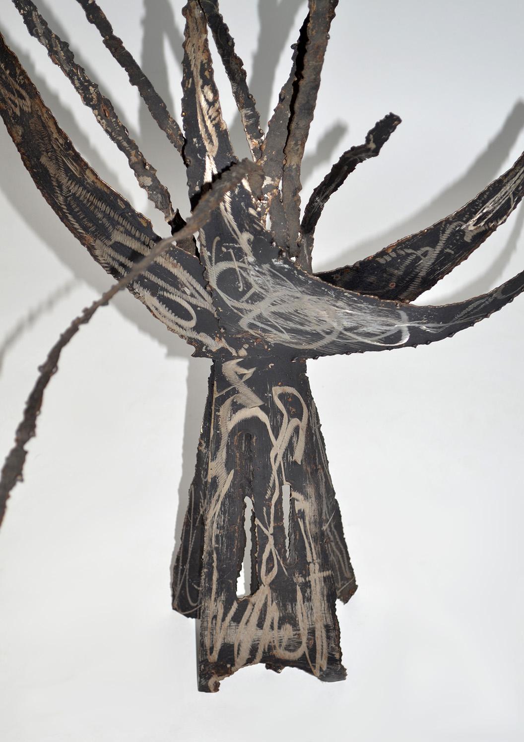 Set of Three Brutalist Metal Tree Sculptures like Jeré, Paul Evans, 1960's, USA For Sale 5