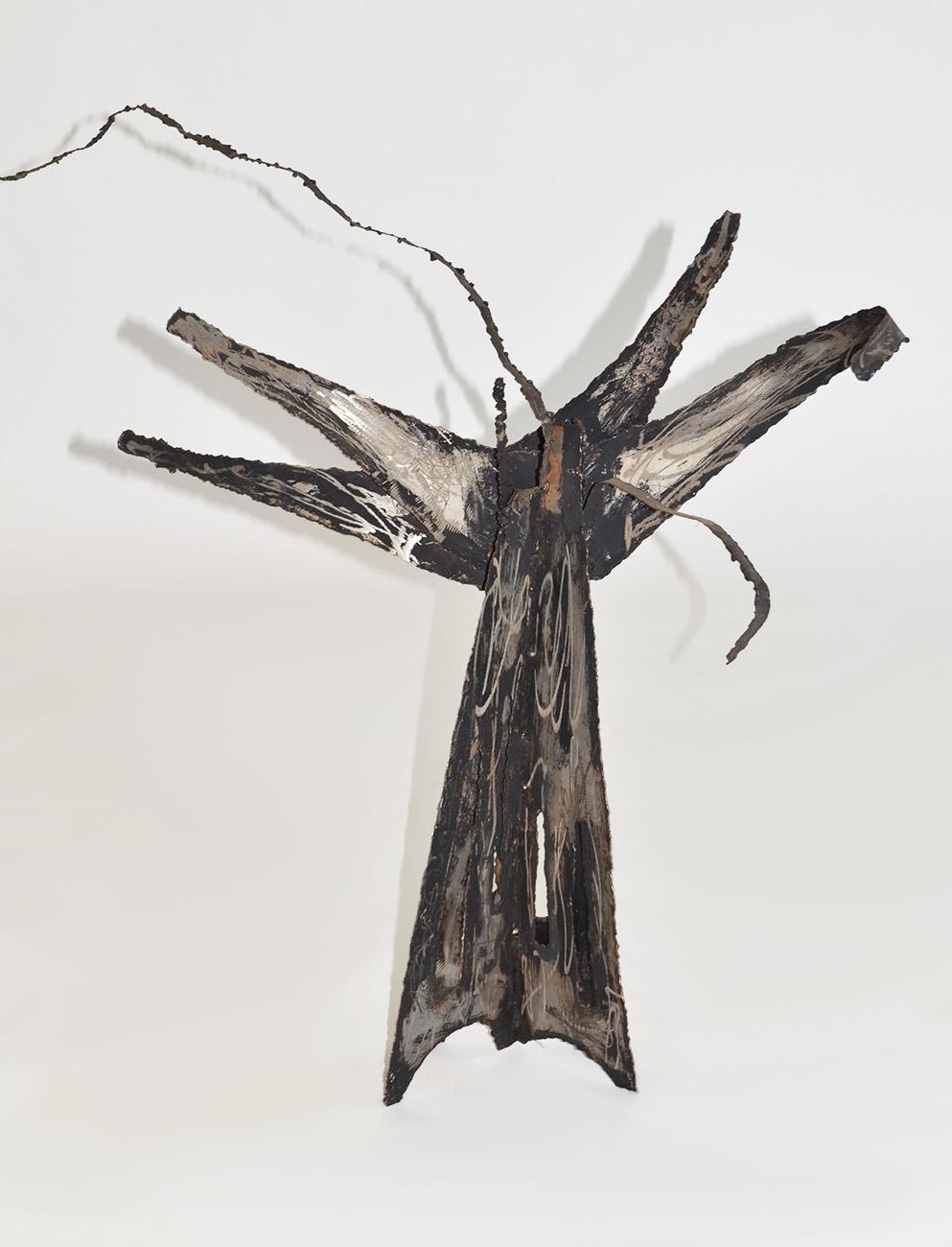 American Set of Three Brutalist Metal Tree Sculptures like Jeré, Paul Evans, 1960's, USA For Sale