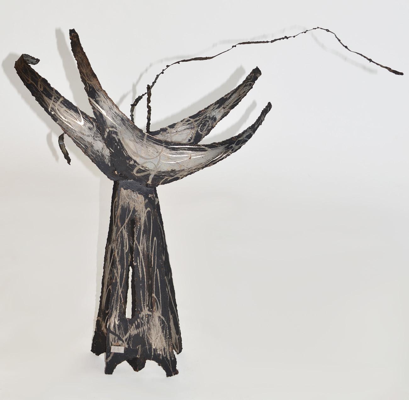 Set of Three Brutalist Metal Tree Sculptures like Jeré, Paul Evans, 1960's, USA In Good Condition For Sale In Fort Lauderdale, FL