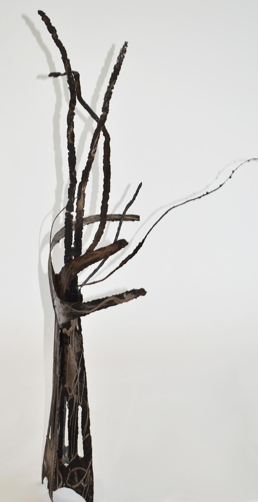 Set of Three Brutalist Metal Tree Sculptures like Jeré, Paul Evans, 1960's, USA For Sale 1